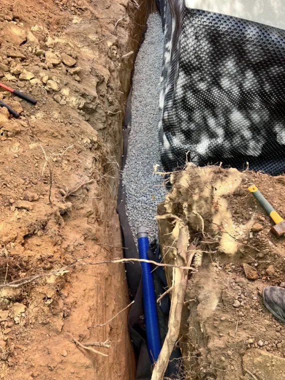 Tranchée drainante paysagiste Saint-Symphorien-sur-Coise-sur-coise