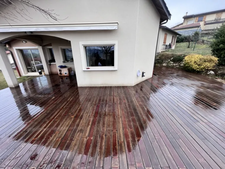 Terrasse bois vaugneray chaponost paysagiste Jeoffrey Pachal